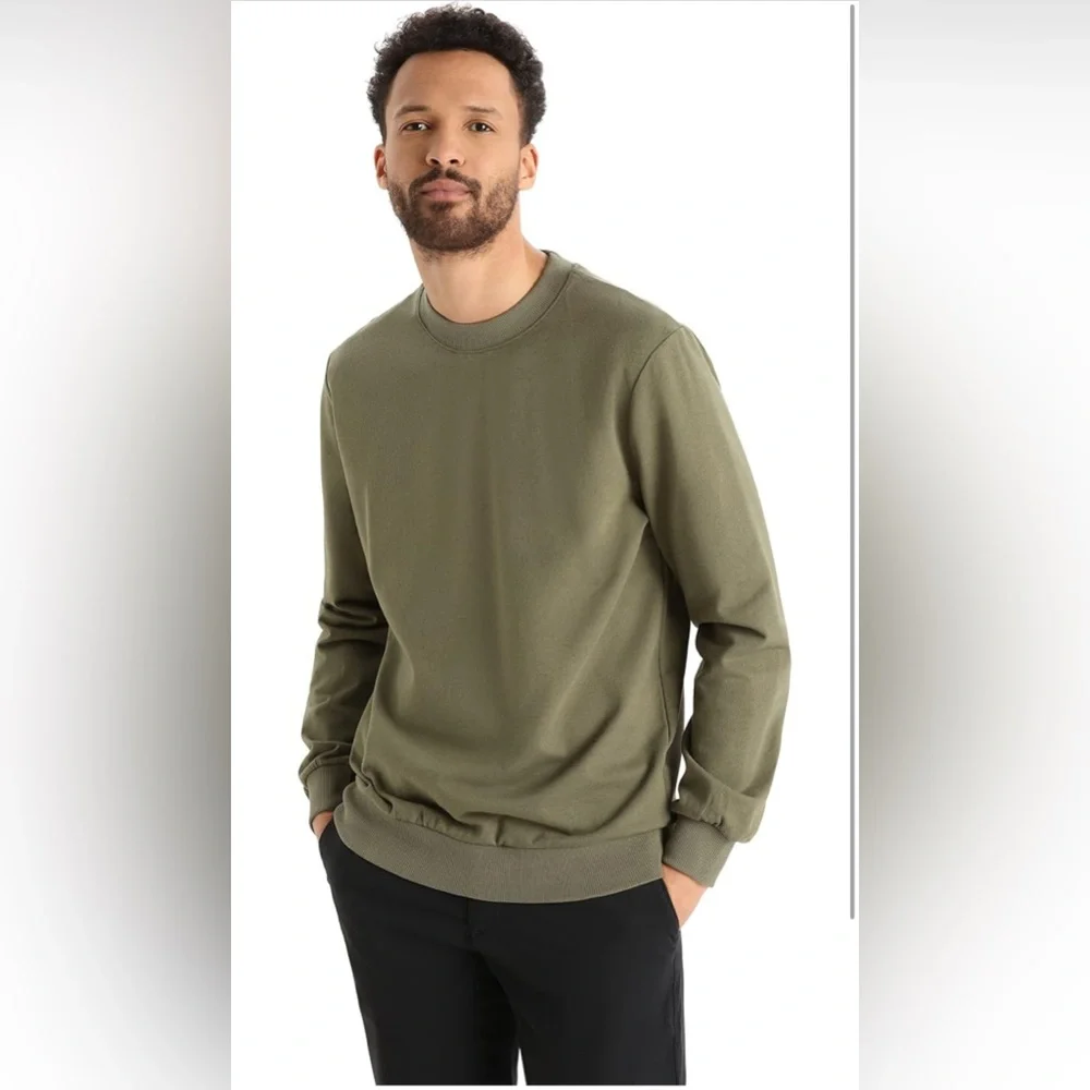 Icebreaker Merino Central II Long Sleeve Wool Lounge Sweatshirt Men’s Large